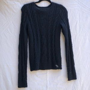 Abercrombie navy chunky cable knit sweater